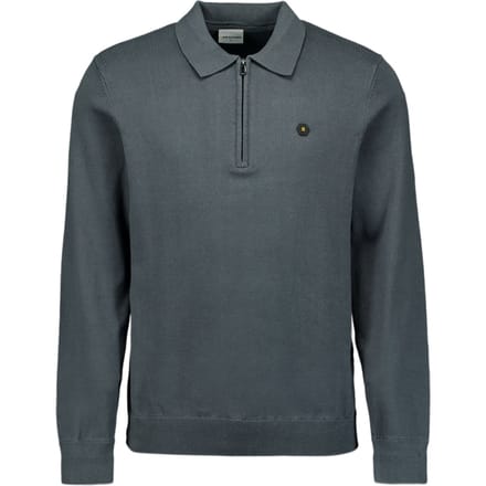 No Excess Pullover Polo Half Zipper Solid Knit Dark Steel Größe: M | Poloshirts Outlet | Herren