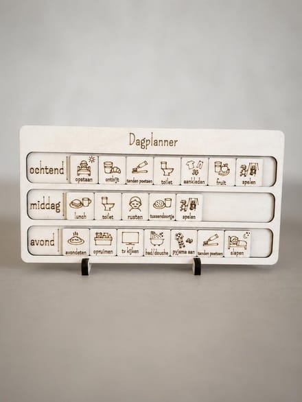 Dagplanner - Houten dagplanner - Kinderplanner - Dag routine - Dagelijkse dingen - Dag structuur - Planner - Dagkalender - Cadeau - hout - Planner kind - Planner dag