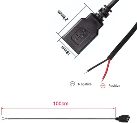 Dailygoody - 5x USB Sockets Pigtail Kabel 1 Meter - DIY Oplossing voor USB Apparaten