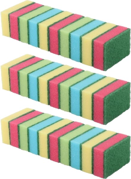 Dirt Devil schuursponsjes - 30x - gekleurd - huishoud/schoonmaak/afwas