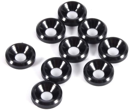 Aluminium verzonken ringen M4 zwart - 10 stuks - Anodized, voor bevestiging en afdichting