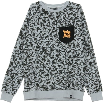 Rocks Pattern herensweater met ronde hals grijs/zwart