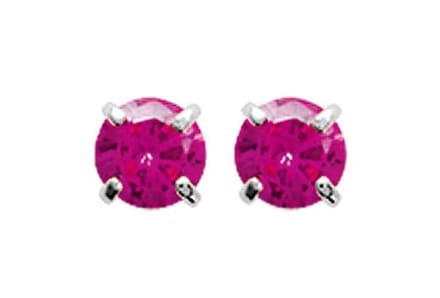 Amanto Oorbellen Dynah Red - 925 Zilver Gerhodineerd - Rood - ∅4mm