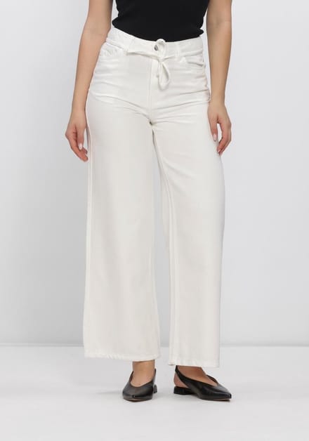 Object Wide leg jeans Strikceintuur