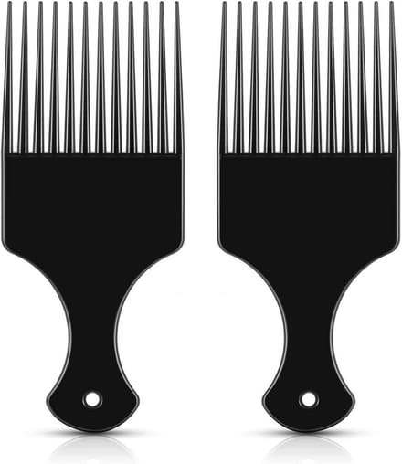 2 Stuks Afro Kam: Brede Tanden Pick Kam voor Krullend, Dik en Lang Haar