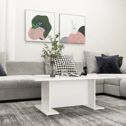 vidaXL - Salontafel - 103,5x60x40 - cm - bewerkt - hout - wit