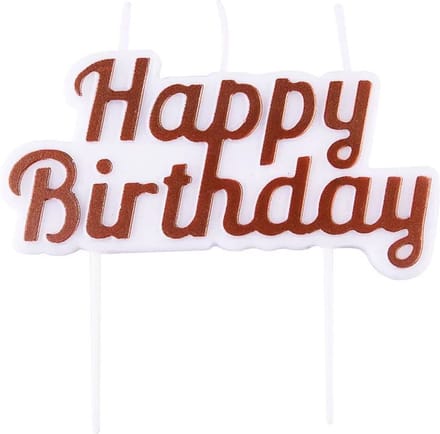 PME Cake Topper Kaars Happy Birthday Rosé Goud