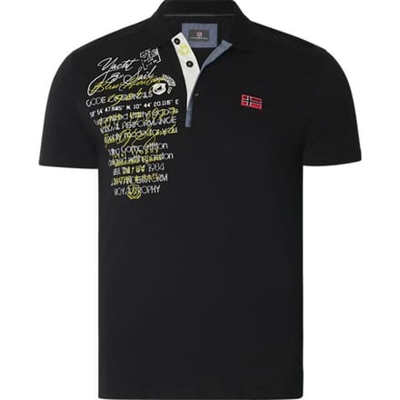 Jan Vanderstorm herren Poloshirt - 76/78 - zwart - Plus Size