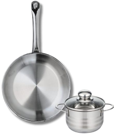 Set van 1 Koekenpan 24 cm en 1 braadpan 12 cm Elo Profi Brillant