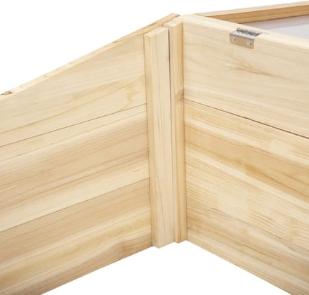 Wishdor - Kweekbak - Met Kantelbare Deksel - Met Schuin Dak - Houten Frame - Naturel - 100 X 50 X 35/26 Cm