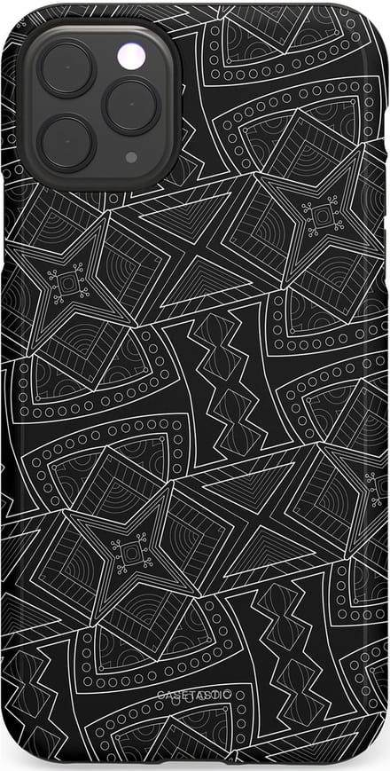 Casetastic hoesje geschikt voor Apple iPhone 11 Pro Max - Dubbellaagse bescherming - Afrikaanse kunst - Fashion Case - Zwart