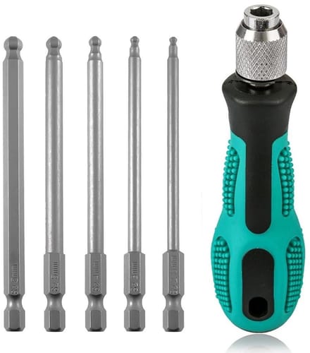 Schroevendraaierset Zeskant - Kogelkop Bits - Accuschroevendraaier Gebruik - Sterk Magnetisch Oppervlak - 100 mm Lengte