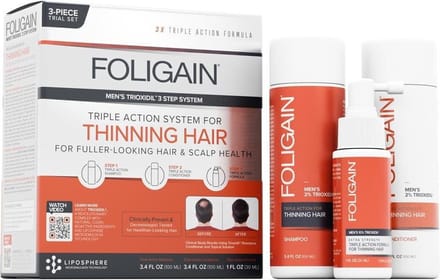 FOLIGAIN – Proefset voor Mannen met dunner wordend haar – Shampoo, Conditioner en Lotion