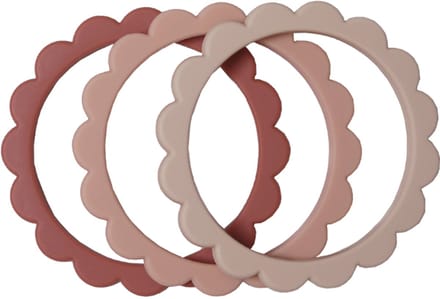 Mushie Bloemen Bijtring / Armband Blush 3 Stuks