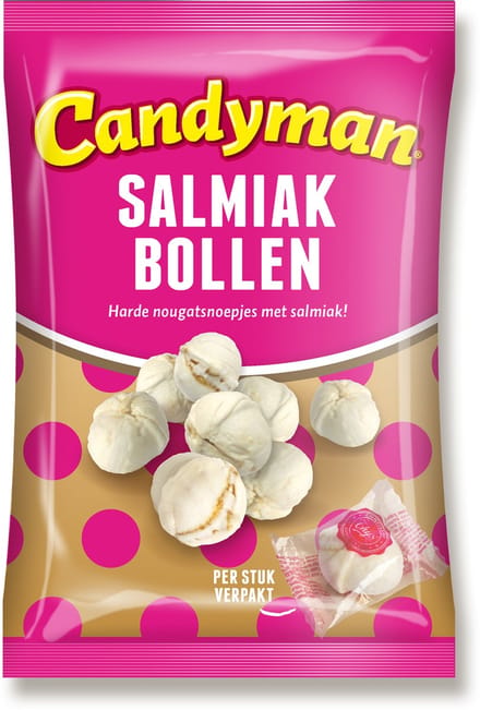 Candyman Salmiak bollen - 100 gram - 15 zakken