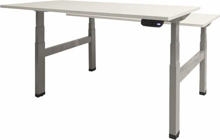 Zit Sta Bureau - Duo Elek 140x80 krijtwit -alu frame