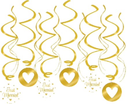 Paperdreams - Swirl decoratie Just Married - 12 stuks