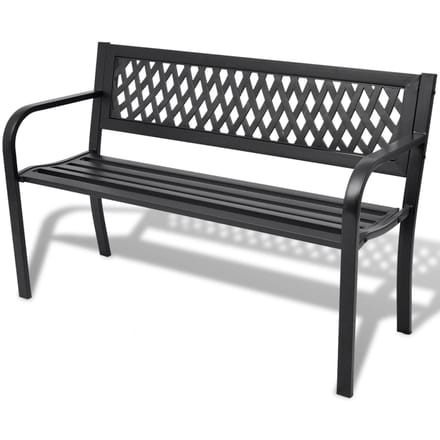 vidaXL - Tuinbank - 118 - cm - staal - zwart