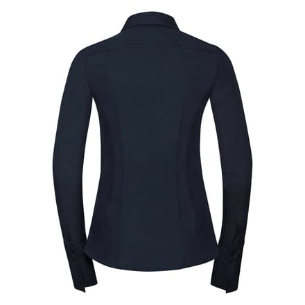 Russell Collection Dames/Dames Ultimate Stretch Slim Shirt met Lange Mouwen (Heldere marine)
