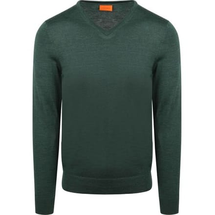 Suitable Merino Pullover V-Hals Racing Groen - Maat M - Heren