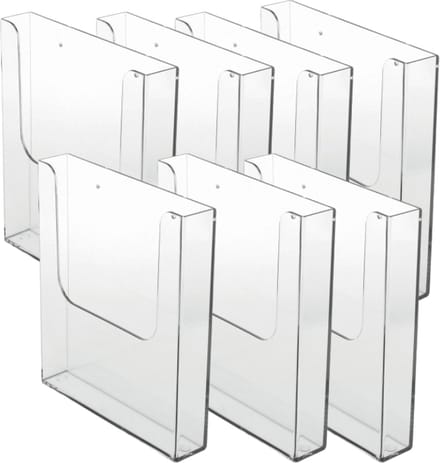 5 Pack Folderhouder voor aan de wand| folderrek A4 formaat staand | brochurehouder | folderdisplay | folderbak hangend| A4 formaat