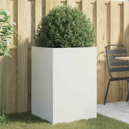 vidaXL - Plantenbak - 52x48x75 - cm - staal - wit