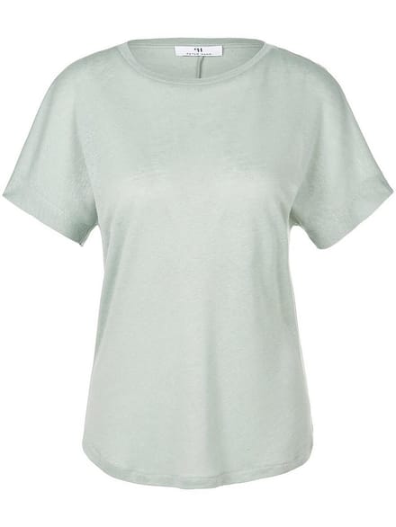 Shirt ronde hals en verbrede schouders Van Peter Hahn groen