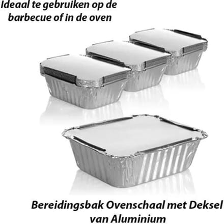 EH bereidingsbak met deksel set á 4 stuks
