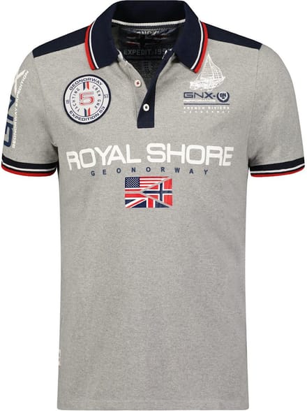 Polo Shirt Heren Grijs Geographical Norway Royal Shore - M