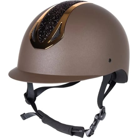 Harry's Horse Veiligheidscap Pro F2 Matt Crystal Bruin/Goud - S