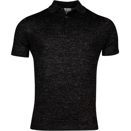 Thomas Maine Polo Pullover Short Sleeve Single Knit Merino Linnen Zijde Zwart / male