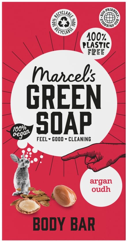 Marcel's Green Soap - Showerbar Argan & Oudh - 6 x 150 gr - Voordeelverpakking