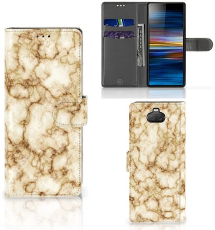 Sony Xperia 10 Bookcase Marmer Goud