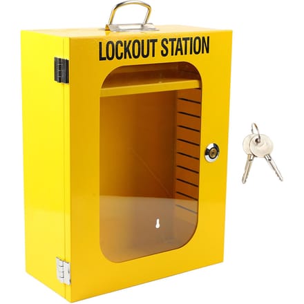 Lockout Tagout Station Wandmontage Stalen Constructie Heavy Duty LOTO Box Kast voor Machine brown