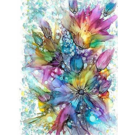 Diamant Schilderij Volledige Ronde Boor Abst Bloemen Diamant Schilderij Borduurwerk Kruissteek 20X30CM blue