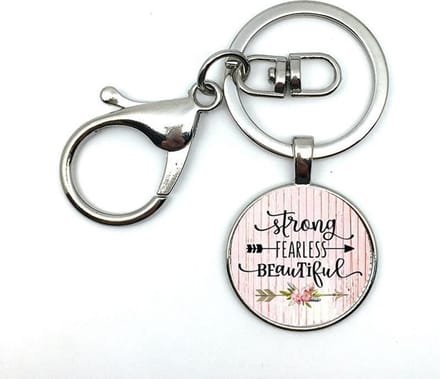 Sleutelhanger | Strong, fearless, beautiful | kado verjaardag