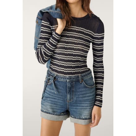 BA&SH Pull Zaig Marine Maat: M | Longsleeves Outlet | Dames | Blauw
