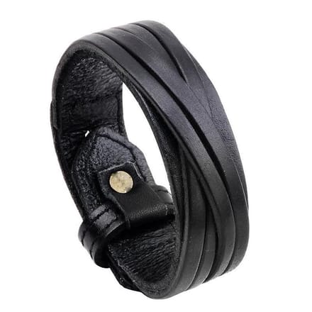 Jomide Heren armband Imitatieleer - Zwart