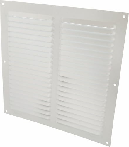 AMIG Ventilatierooster/muurrooster - 250 x 250mm - aluminium - wit - schoepenrooster