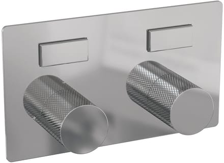 Brauer Chrome Carving - 2 weg - Inbouwthermostaat - Drukknoppen - In/afbouwdelen - Chroom