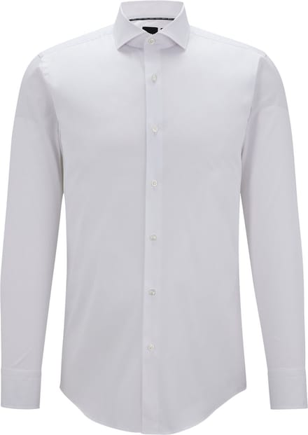 BOSS Hank slim fit overhemd - popeline - wit - Strijkvriendelijk - Boordmaat: 46