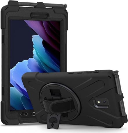 Hoes met Kickstand en Handriem Geschikt voor Samsung Tab Active 3 Zwart