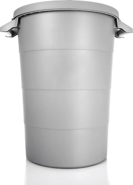 Weerbestendige Universele Ton met Deksel en Hendels 80 Liter Grijs