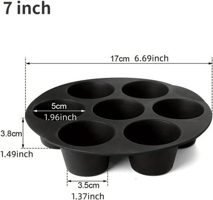 Airfryer Siliconen Cupcake bakvorm - 17CM - Zwart