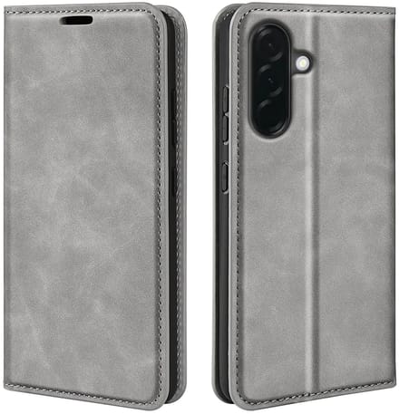 MobyDefend Hoesje - Geschikt voor Samsung Galaxy A37 - Luxe Wallet Bookcase (Magnetische Sluiting) - Grijs