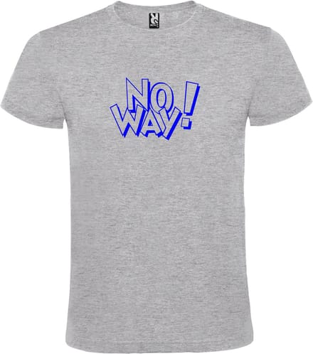 Grijs T-shirt ‘No Way!’ Blauw Maat M