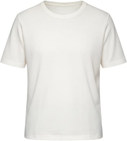 OMBRE T-shirt - Korte Mouw - Effen Gebroken Wit M