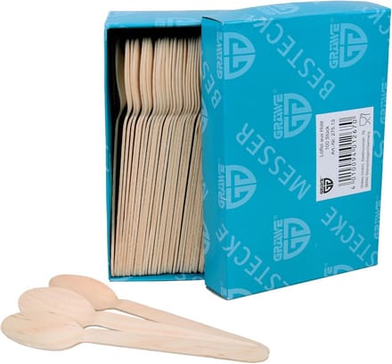 Duurzame Wegwerplepels van Hout - 100 Stuks