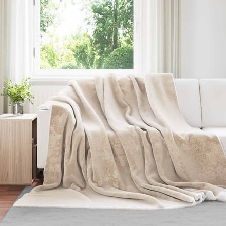 vidaXL - plaid - Beige - 240 - x - 220 - cm - 2,67 - kg - Fleece