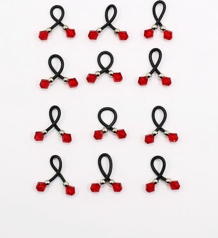 Haar binders met Swarovski Crystal red